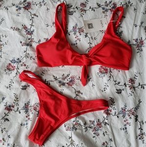 Zaful Bowtie swimsuit - Red